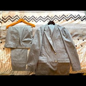 J. Crew Light Grey Linen Suit